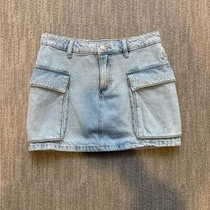 Denim Mini Skirt with Pockets